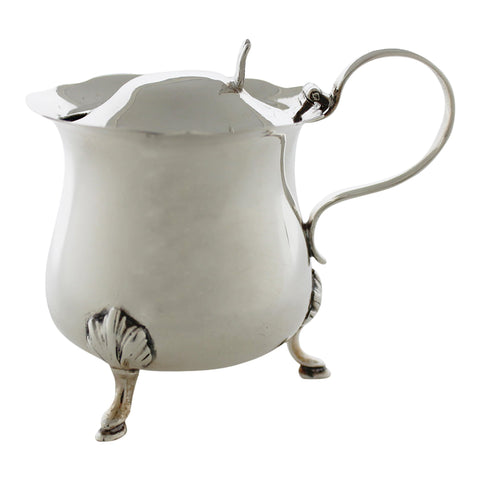 1915 Antique George V Era Sterling Silver Mustard Pot with Blue Glass Liner Silversmiths William Tyler & Sons Sheffield Hallmarks