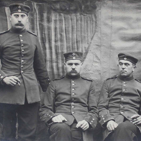 1915 Antique World War I Photograph of German Soldiers Military Postcard Germany Army WW1 Europe History