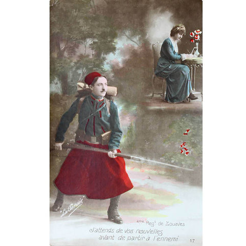 1915s World War I France Patriotic Postcard