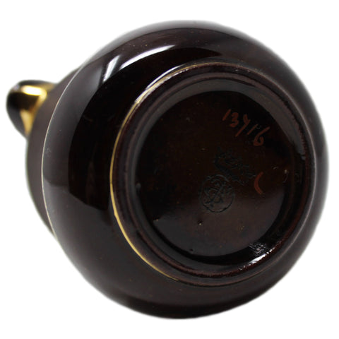 1916 Antique Jug Taylor, Tunnicliffe, & Co Dutch Scene Ceramic Sterling Silver Topped Birmingham Hallmarks