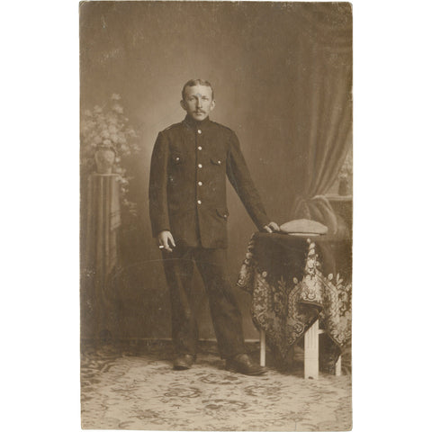 1916 December World War I Belgian Soldier Photo Postcard