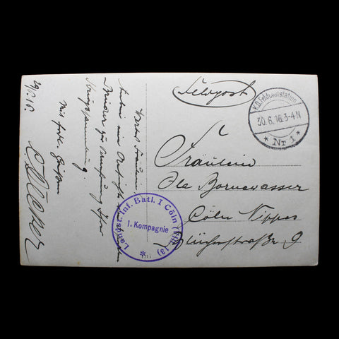 1916 Three Soldiers 1st Company, Infantry Battalion I, located in Cologne Germany Army with Swords World War I Photography History Photo WW1 Era