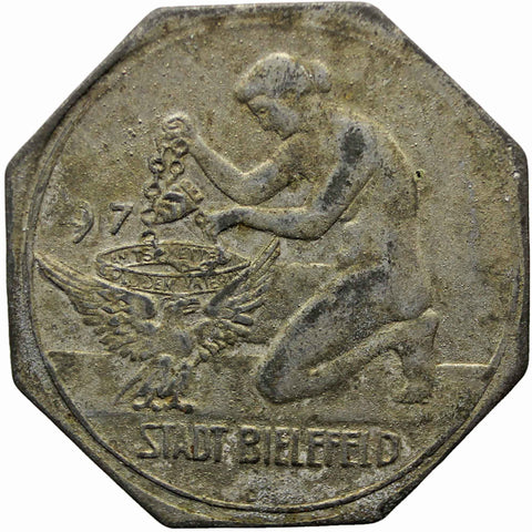 1917 10 Pfennig German Coin Bielefeld, Westfalen, Stadtsparkasse Notgeld