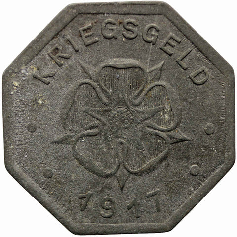 1917 10 Pfennig German Coin Lippe Handelskammer, Free State Notgeld