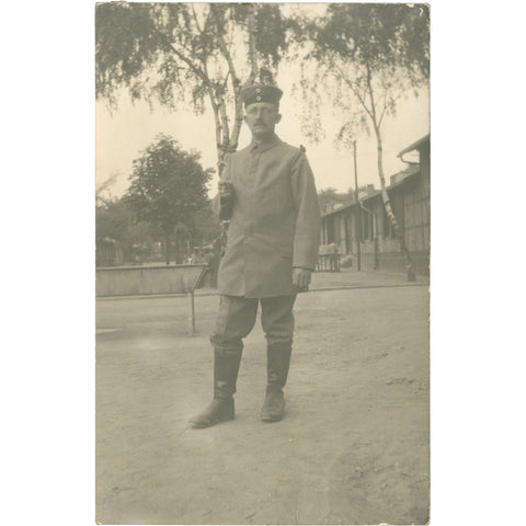 1917 - 1918 World War I German Soldier Photo Postcard Military Camp