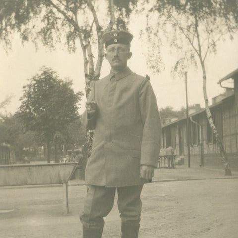 1917 - 1918 World War I German Soldier Photo Postcard Military Camp