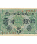 1917 Germany 5 Mark Banknote