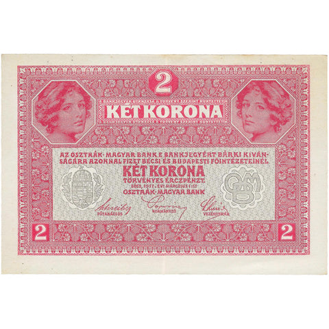 1917 2 Kronen Austria Banknote