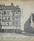 1917s France Word War I Ruins Calais Armes’s Place Bombarded Houses Postcard