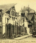 1917s France Word War I Ruins Calais Riviere’s Street Postcard