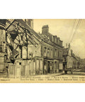 1917s France Word War I Ruins Calais Rue de la Riviere Bombarded Houses Postcard