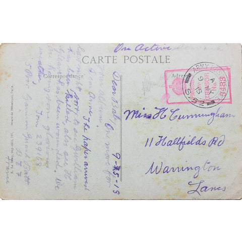 1917s Word War I France Arras bombarded St. Jean - Baptiste Church Postcard