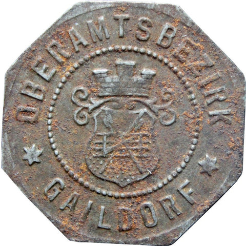 1918 10 Pfennig Gaildorf Stadt Oberamtsbezirk, Württemberg Notgeld Germany Coin