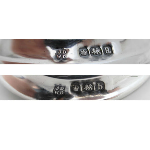 1918 - 19 Antique George V Era Pair Sterling Silver Vases Silversmiths James Deakin & Sons (John & William F Deakin) Sheffield Hallmarks