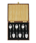 1918 Antique George V Era Apostle Set Six Sterling Silver Tea Spoons with original Case Silversmith Charles William Fletcher Sheffield Hallmarks