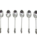 1918 Antique George V Era Apostle Set Six Sterling Silver Tea Spoons with original Case Silversmith Charles William Fletcher Sheffield Hallmarks