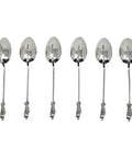 1918 Antique George V Era Apostle Set Six Sterling Silver Tea Spoons with original Case Silversmith Charles William Fletcher Sheffield Hallmarks