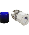 1918 Antique George V Era Sterling Silver Mustard Pot with Blue Glass Liner Silversmiths Levi & Salaman Birmingham Hallmarks