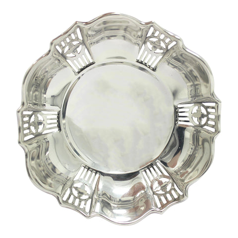 1918 Antique George V Era Sterling Silver Pierced Bon Bon Dish Silversmith William Adams Ltd Birmingham Hallmarks