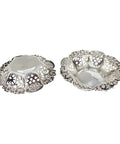 1918 Antique George V Era Sterling Silver Pierced Pair Bon Bon Dish with original Case Silversmith Wilmot Manufacturing Co Birmingham Hallmarks