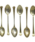 1918 Antique George V Era Sterling Silver Set Six Tea Spoons Original Case Silversmith Henry James Hulbert London Hallmarks