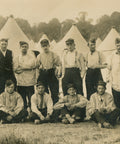 1918 French Military Camp Group Photo Postcard - World War I