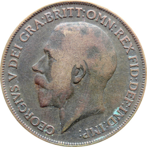 1918 H One Penny George V United Kingdom Coin