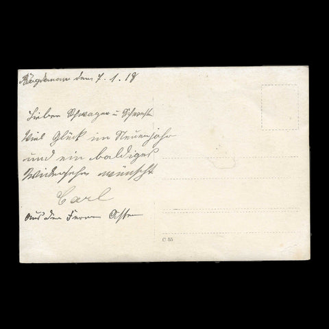 1918 World War I Winter Military Germany Soldier Photo WW1 Postcard