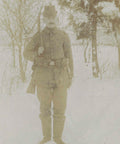 1918 World War I Winter Military Germany Soldier Photo WW1 Postcard