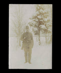 1918 World War I Winter Military Germany Soldier Photo WW1 Postcard