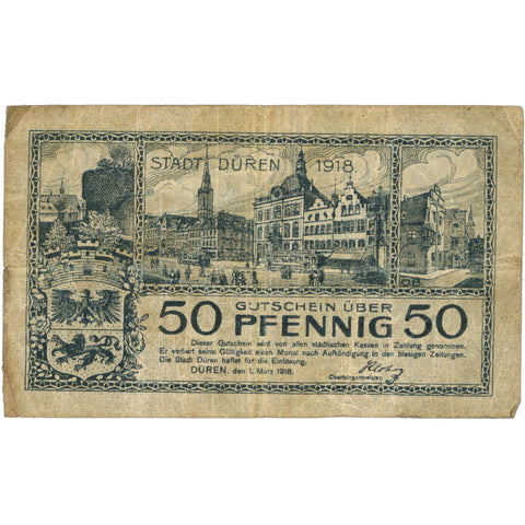 1918 Germany 50 Pfennig Notgeld – Stadt Düren