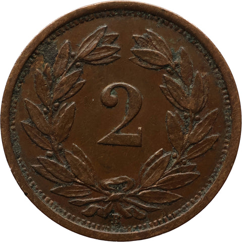 1919 2 Rappen Switzerland Coin Bern Mint