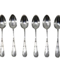 1919 Antique George V Era Sterling Silver Set Six Tea Spoons Birmingham Hallmarks Levi & Salaman Maker