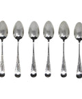 1919 Antique George V Era Sterling Silver Set Six Tea Spoons Birmingham Hallmarks Levi & Salaman Maker