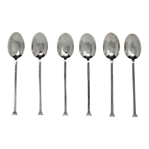 1919 Antique Set Six Tea Spoons with original Case Silversmith Cooper Brothers & Sons Sheffield Hallmarks