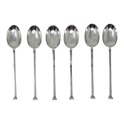 1919 Antique Set Six Tea Spoons with original Case Silversmith Cooper Brothers & Sons Sheffield Hallmarks