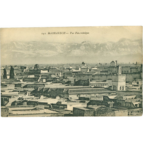 1920 Panoramic View of Marrakech Morocco Vintage Postcard
