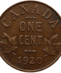 1920 One Cent George V Canada Coin