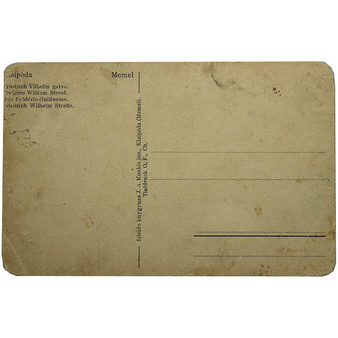 1920's Antique Postcard Memel Frederic William Street Prussia Germany Lithuania