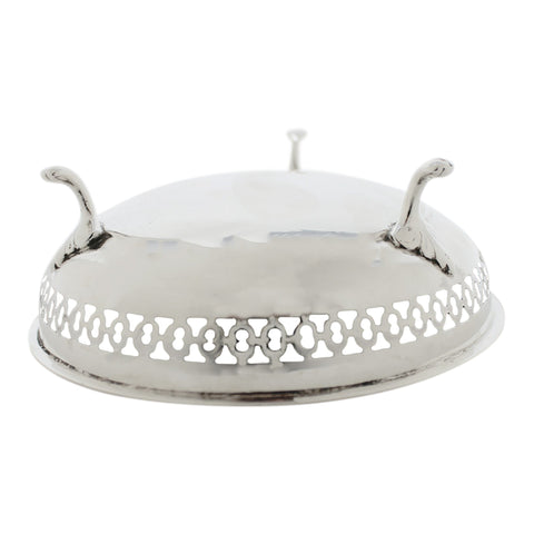 1921 Antique George V Era Sterling Silver Pierced Dish Silversmith Ernest Druiff & Co Birmingham Hallmarks