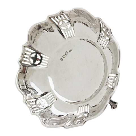 1921 George V Era Pierced Dish Silversmith Robert Pringle London Hallmarks