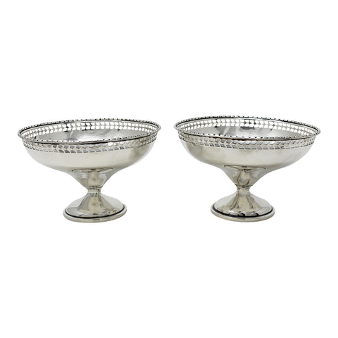 1921 George V Era Sterling Silver Pierced Pair Bon Bon Dish Silversmith Adie Brothers Ltd Birmingham Hallmarks