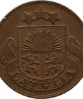 1922 5 Santimi Latvia Coin with Mint Name
