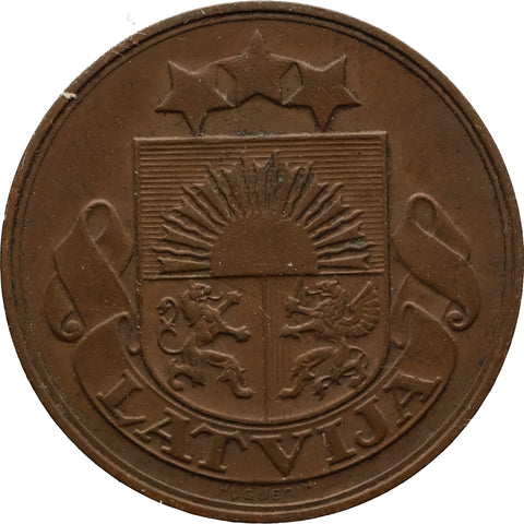1922 5 Santimi Latvia Coin with Mint Name