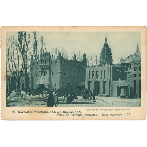 1922 Marseille, France Palace of West Africa – Exposition Coloniale de Marseille Postcard
