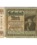 1922 Germany 5000 Mark Banknote