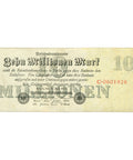 1923 Germany 10 Million Mark Banknote