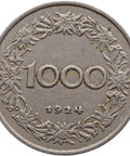1924 1000 Kronen Austria Coin