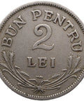 1924 2 Lei Romania Coin Ferdinand I Poissy Mint