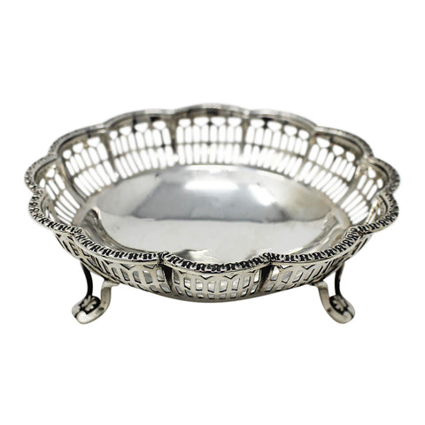 1924 George V Era Sterling Silver Pierced Bonbon Dish Silversmith Mappin & Webb Ltd Birmingham Hallmarks